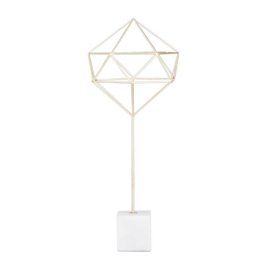 CosmoLiving by Cosmopolitan Gold Marble Contemporary Sculpture